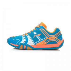 Li-Ning Men's Saga Light TD Badminton Training Shoes Blue/Orange/Silver