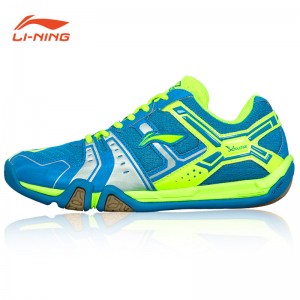 Li-Ning Men's Saga Light TD Badminton Training Shoes - Blue/Green/Silver